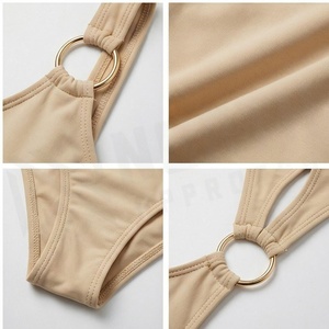 Women One-Shoulder Asymmetric Tankini <b>Set</b> With Ruched <b>Skirt</b> Solid Color Spandex Nylon <b>Bikini</b> Swimwear - Product Image 4