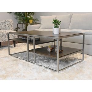 Tavolino da Salotto Padena con Struttura in Metallo e Finitura in Legno con Pratico Ripiano - Product Image 4