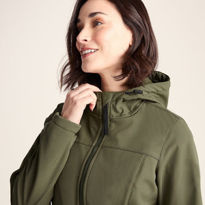 Vestes longues softshell pour femmes, personnalisées, de haute qualité, à capuche, pour l'hiver, écologiques, décontractées, dernier design, manteau long pour femmes - Product Image 6