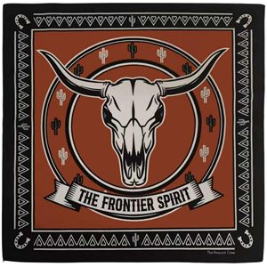 Bandana carrée en coton 55*55cm à imprimé Tête de Taureau Western, style décontracté spirituel de la frontière, 100% coton, vente en gros, meilleure vente, en vrac - Product Image 1