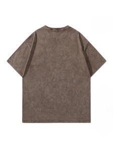 T-shirt en coton lavé surdimensionné pour homme, manches courtes, motif à pois, style streetwear, col rond, coupe classique - Product Image 2