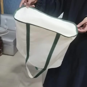 <b>Canvas</b> Tote Bag with Contrast Handles Grocery Bags Custom Logo <b>Plain</b> <b>Canvas</b> Beach Bag Wholesale Cotton Two Tone Shopping Bags - Product Image 4