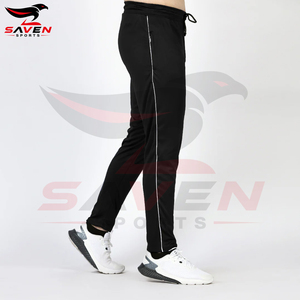 <b>Men's</b> Black Sweatpants With Side Stripe Elastic Waist Drawstring Casual Joggers, Top Quality Product Gym Fitness Wear Trousers - Product Image 2