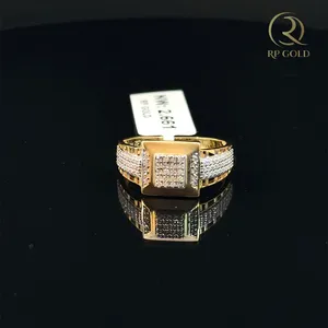 Elegant 22K <b>Gold</b> Men's <b>Cocktail</b> <b>Ring</b> with Bold Square Design Luxury Statement Jewelry for Wedding Engagement Party Occasions - Product Image 6