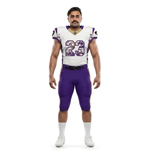 Ensemble d'uniformes de football américain personnalisés sublimés blancs pour camouflage numérique, avec short et pantalon d'équipe adulte en Spandex, anti-humidité, OEM - Product Image 1