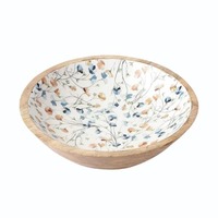 Tazón de Madera Meenakari Hecho a Mano, Tazón Decorativo Tradicional Indio, Tazón de Madera Meenakari Pintado a Mano, Decorativo