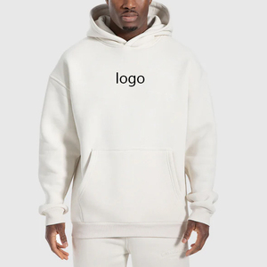 Sudadera con Capucha Azul Marino para Hombre, Color Sólido, Felpa de Algodón, Casual, con Logotipo Estampado en la Parte Delantera, Corte Regular, Estilo Otoñal - Product Image 2