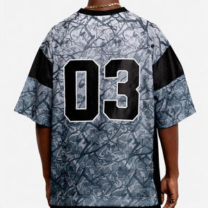 Camiseta de fútbol americano de malla oversize con camuflaje Black Real Tree, de poliéster, estilo urbano, para equipos, con logotipo personalizado, proveedor de marca privada - Product Image 5