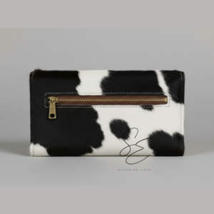 Cartera/Clutch de cuero negro repujado para mujer, con diseño de piel de vaca, personalizable, estilo vaquero occidental, regalo para ella - Product Image 5