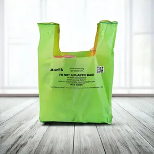 UKHI BRAND PBAT PE U Cut Biodegradable Eco-Friendly Recyclable Flexo Printing Heat <b>Seal</b> Shopping <b>Bags</b> Customized Packaging - Product Image 2