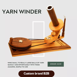 Votre marque Artisanat en bois Logo personnalisé Accessoires de tricotage en bois Ensemble cadeau de produit convertisseur fil à boule de haute qualité - Product Image 2