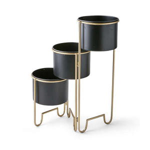 Maceta Metálica de Dos Tonos con Soporte de Hierro, Ecológica, Decorativa para Jardín, con Orificio de Drenaje - Product Image 1