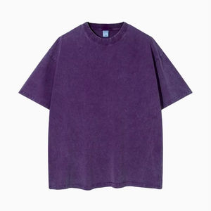 เสื้อยืดผู้ชายสไตล์วินเทจทรงโอเวอร์ไซส์ พิมพ์ลายโลโก้ ล้างสีแบบแอซิดวอช เสื้อยืดโอเวอร์ไซส์ลำลองแนวสตรีทแวร์ - Product Image 2