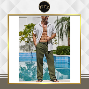 El Mejor Distribuidor del Mundo Ofrece Pantalones Casuales de Lino Ligeros de Corte Regular y Calidad Genuina para Hombre a un Precio Impresionante - Product Image 3