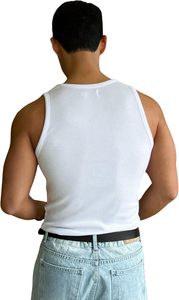 Camiseta sin mangas para hombre, cuello redondo, básica, ajustada, tipo chaleco, camiseta interior muscular - Product Image 2