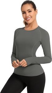 Wholesale Womens Adults Ribbed <b>Long</b> <b>Sleeve</b> Yoga <b>Tops</b> Custom Sportswear Manufacturer OEM ODM Factory Breathable <b>Stretch</b> Quick - Product Image 3