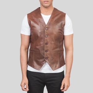 Gilet de motard réversible en cuir véritable et toile pour homme, fermeture éclair, respirant, anti-UV, style urbain, poches, automne, personnalisable OEM - Product Image 3