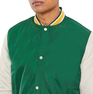Men's Casual Premium Bomber <b>Jacket</b> Custom Logo Embroidered Chenille Breathable Reversible <b>Mandarin</b> <b>Collar</b> Silk Satin Plus Size - Product Image 3