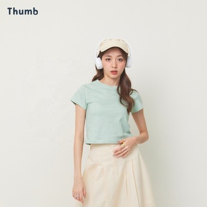 Bán Buôn Tùy Chỉnh Màu Sắc Phụ Nữ Crop Tops Scoop Cổ Ngắn Tay Áo Cơ Bản Tee Tùy Chỉnh Thiết Kế In Crop Áo Sơ Mi - Product Image 4