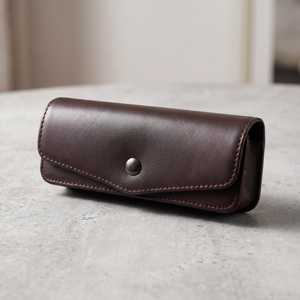 Handmade Genuine Leather Glasses Protector <b>Slim</b> Cowhide Pouch Luxury Vintage Reading Eyewear Case Cover Bag LGC-0014 - Product Image 4