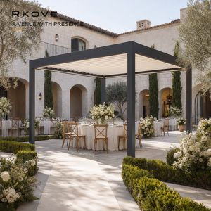 Pérgola de aluminio con lamas ajustables RKOVE RK-S3 6*6M con iluminación LED arquitectónica para eventos, pérgola inteligente de aluminio - Product Image 6