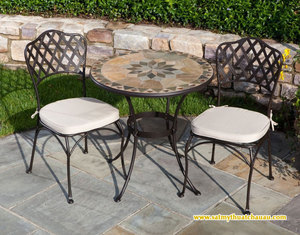 High Quality Wrought Iron Outdoor Dining <b>Table</b> Chair Set Garden Patio <b>Balcony</b> Furniture Elegant Durable Modern Style - Product Image 1