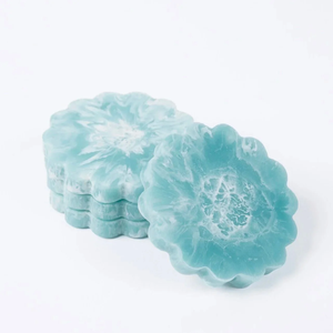 High Quality Eco-Friendly Blue Transparent Epoxy Resin <b>Coasters</b> Handmade Food Grade FAIZA CRAFT <b>Ceramic</b> Metal Tea Coffee Drink - Product Image 3