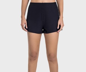 Shorts de sport vintage taille haute pour femme, 100 % coton, respirants, confortables pour le yoga, la gym et l'entraînement, côtelés avec poches - Product Image 5