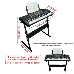 Clavier électronique RockJam 61 touches avec enregistrement, 128 sons et 128 rythmes, support, banc, casque et leçons - Product Image 3