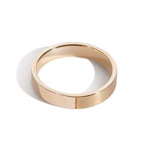 4mm Wedding Band Custom 14K Gold Satin High Polish Split Finish Ring Men Women Unisex Matching Band B2B Factory Price Wholesale - Product Image 1