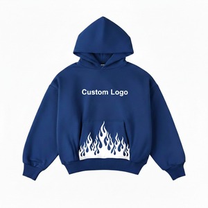 Sweat-shirt à capuche en polaire bleu pour homme, couleur unie, coupe classique, poche avant, décontracté, hiver, respirant, design tricoté écologique - Product Image 6