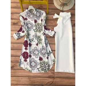 DESIGNER DIGITAL PRINT WORK KURTI AVEC PALAZZO BLANC - Product Image 1