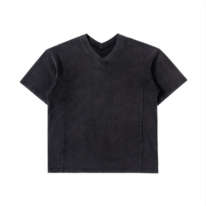 T-shirt Homme Vert Olive Délavé à l'Acide Coupe Oversize Manches Courtes Col Rond Vintage Décontracté Streetwear Haut Quotidien Décontracté - Product Image 3
