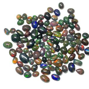 Opale noire éthiopienne 100 % naturelle de haute qualité, opale multicolore, forme mixte, cabochon pour la fabrication de bijoux - Product Image 3
