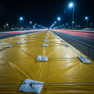 Lona Impermeable de PE/PVC Reforzada Premium para Construcción de Carreteras, para Constructores, Contratistas y Uso Industrial, Exportación - Product Image 5