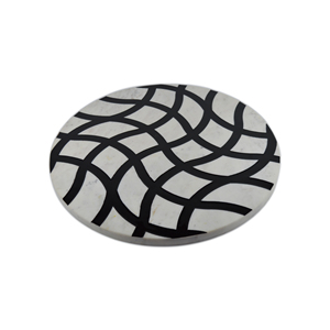 Ceramic <b>Coaster</b> 2 Pcs Rounded Shaped <b>Coaster</b> for <b>Table</b> Decoration for Modern Theme Customized Design Available - Product Image 2