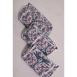 Bolsa de Maquillaje Ligera, Ecológica, de Algodón con Estampado Floral, Hecha a Mano en India, Bolsa de Cosméticos de Viaje para Organizar, para Mujer - Product Image 5
