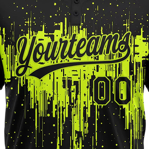 Maillot de softball unisexe personnalisé à manches courtes, uniforme de baseball, 100% polyester, noir et rouge contrastés, nom de l'équipe, numéro du joueur - Product Image 6