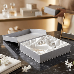 Caja de Joyería de Papel Kraft con Logotipo Personalizado, Recubrimiento UV y Grabado en Relieve |   Caja de Regalo Rígida Portátil para Anillos y Joyería Pequeña, Ecológica - Product Image 1