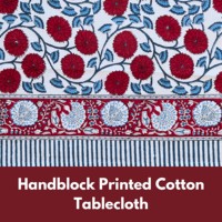Nappe carrée en coton faite main de qualité supérieure, motif floral indien vintage, imprimé au bloc, pour table de fête moderne