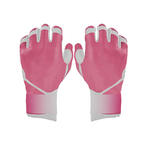 Professional Baseball Batting Gloves Long Cuff Gradient Pink Color Durable Grip Soft Leather Gloves for Training <b>Games</b> - Product Image 1