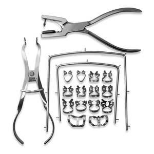 Dental Surgical <b>Set</b> Rubber Dam Kit Medical Grade Stainless Steel Instruments Professional Rubber Dam Clamps <b>Punch</b> Plier Manual - Product Image 1