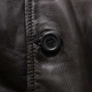 Veste en cuir d'hiver de qualité supérieure pour homme, fermeture éclair en toile, teinture unie, style streetwear - Product Image 4