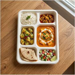 Bulk Supply Modern Oceanic Global <b>Pulp</b> Moulded Disposable 5CP Meal Tray Lid Sustainable Food Packaging for Hotels Cafes Cloud - Product Image 4
