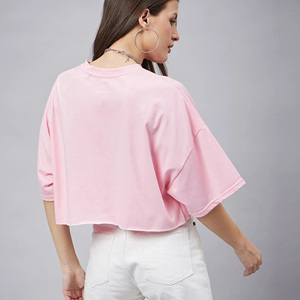 Ropa Casual Cómoda de Fábrica, Camiseta Corta Básica para Mujer, Ropa de Moda de Algodón para el Día a Día, Camiseta Corta Moderna al por Mayor para Mujer - Product Image 2