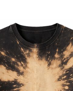 Camiseta de Hombre con Estampado Tie Dye Estrella Beige, 100% Algodón, Cuello Redondo, Manga Corta, Estilo Vintage, Streetwear, Fabricante OEM, Venta al Por Mayor - Product Image 4