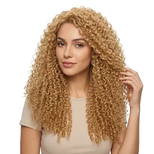 100% Remy Weft <b>Brown</b> Black <b>Curly</b> Hair Natural Wave Texture Human Hair Weft Soft Full Volume - Product Image 1