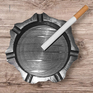 Cendrier en acier Damas robuste, design unique à couches superposées, cendrier en métal pour cigarettes et cigares, idéal comme cadeau pour fumeurs - Product Image 2