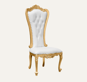 Fauteuil Trône Classique Traditionnel Blanc en Acajou Massif Fait Main et Artisanal – Mobilier de Luxe Durable pour Salon et Appartement - Product Image 2