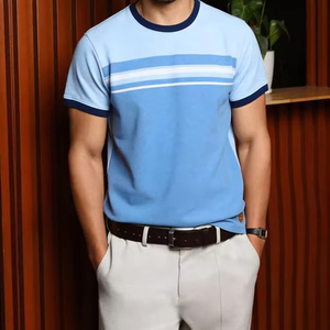 Camiseta '' SOSH 4 '' para hombre, camiseta con bloques de color y cuello redondo - Product Image 1